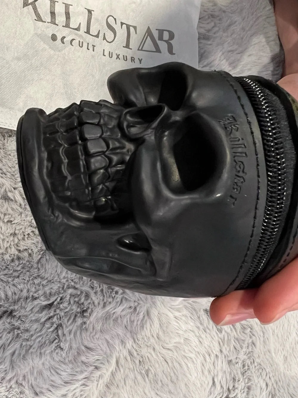 Killstar Black Skull Coin Purse with Crescent Tag - Picture 2 of 3